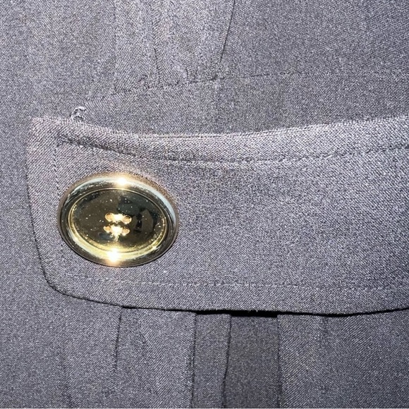 Cache Belted Dress 6 Black Sheath Button Design Sleeveless Gold Formal Office - Picture 7 of 11